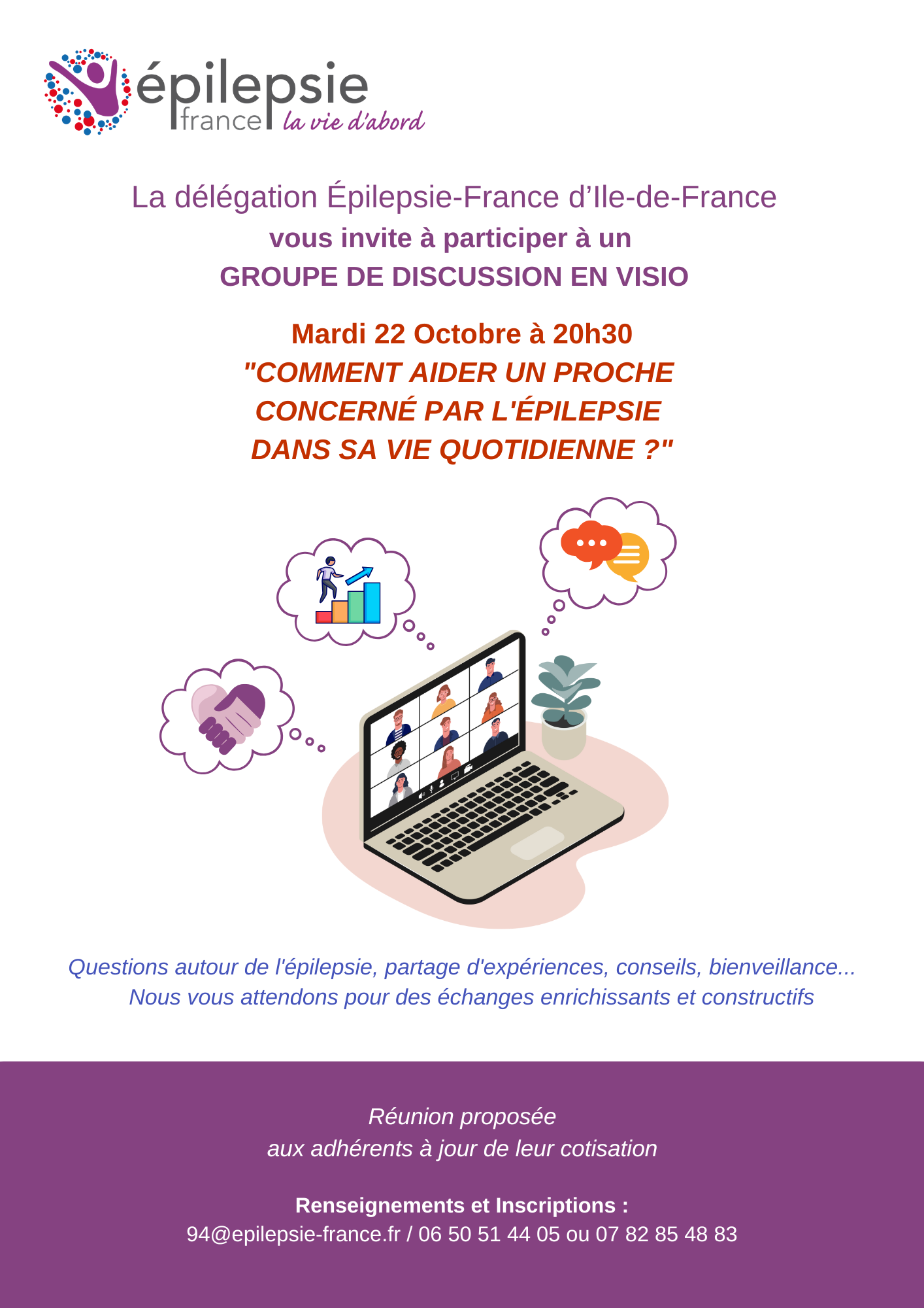 ÎLEDEFRANCE (75) 22 OCTOBRE 2024 GROUPE DE DISCUSSION Epilepsie